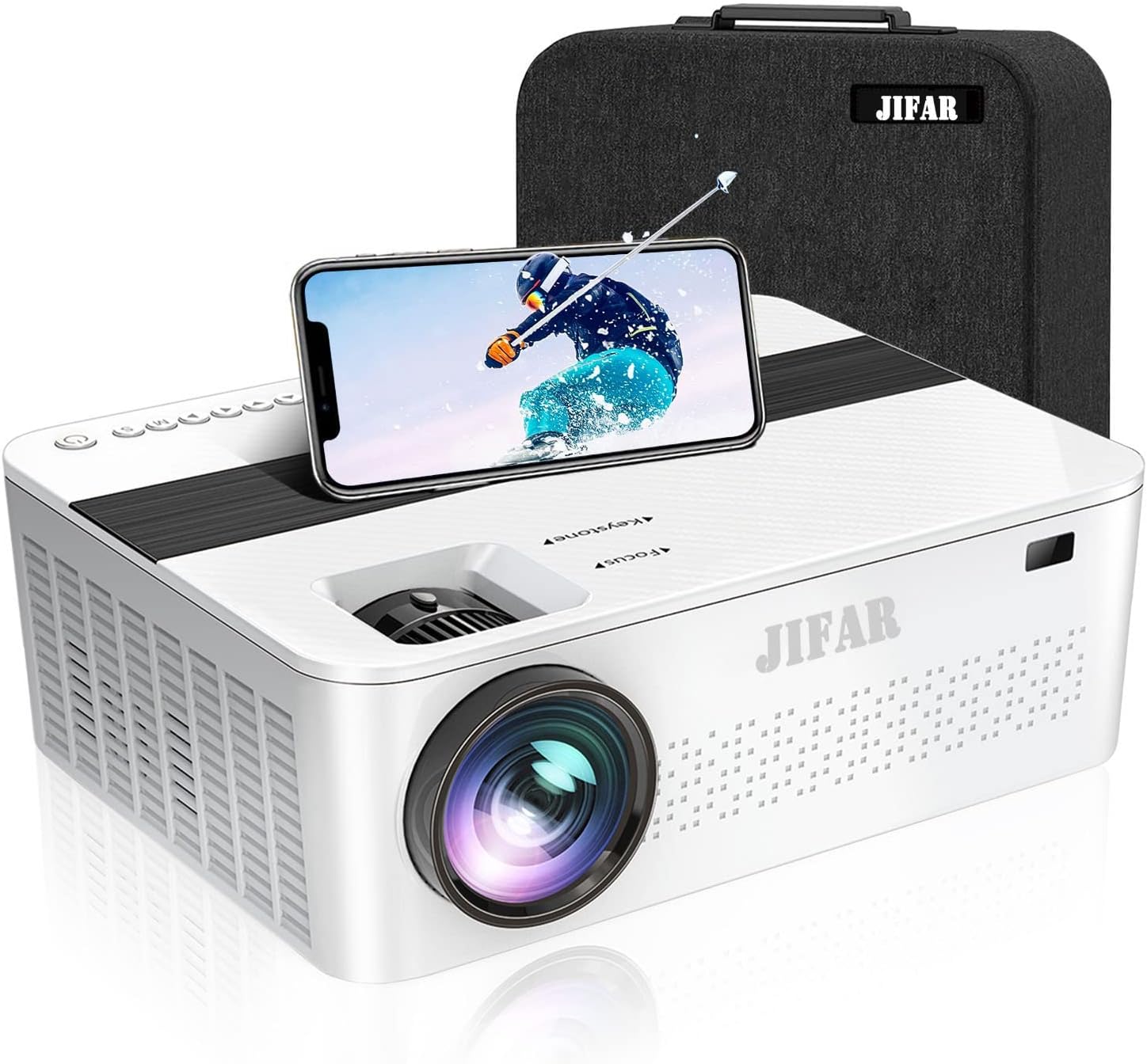 JIFAR 4K Outdoor Projector: 5G WiFi, Dolby Audio, 450 Display
