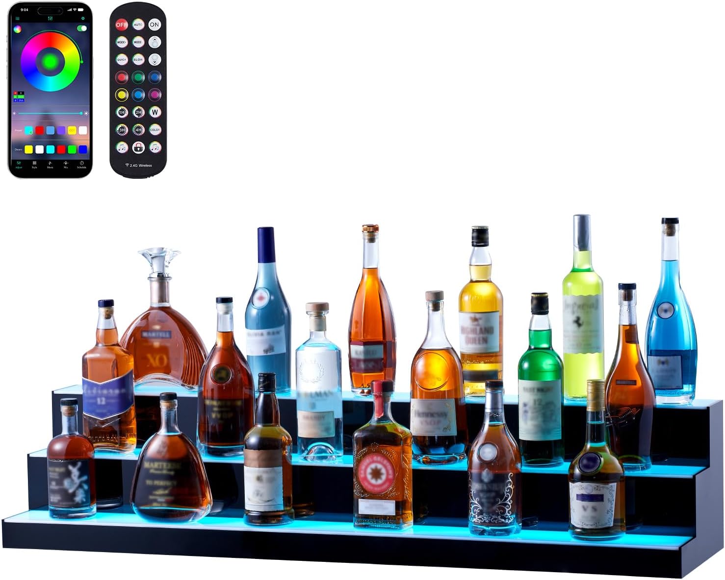 VEVOR LED Lighted Liquor Bottle Display for Home and Bar