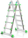 Multi Position 5 Step Extension Ladder 17 ft - Compact Folding Ladder