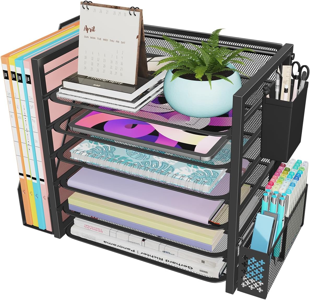 6 Tier Desk File Organizer - Stay Organized in Style