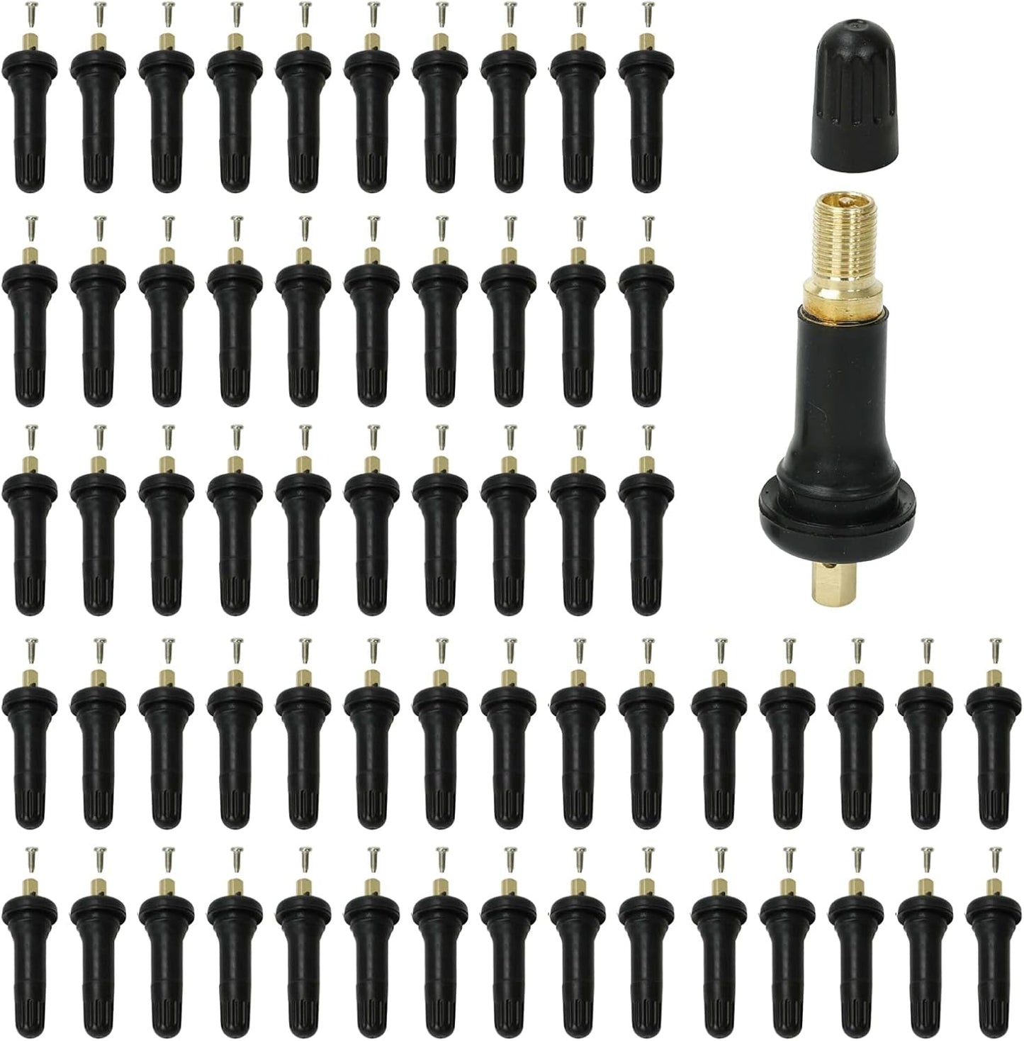 100Pcs TPMS Tire Pressure Sensor Rubber Valve Stem for GM Vehicles