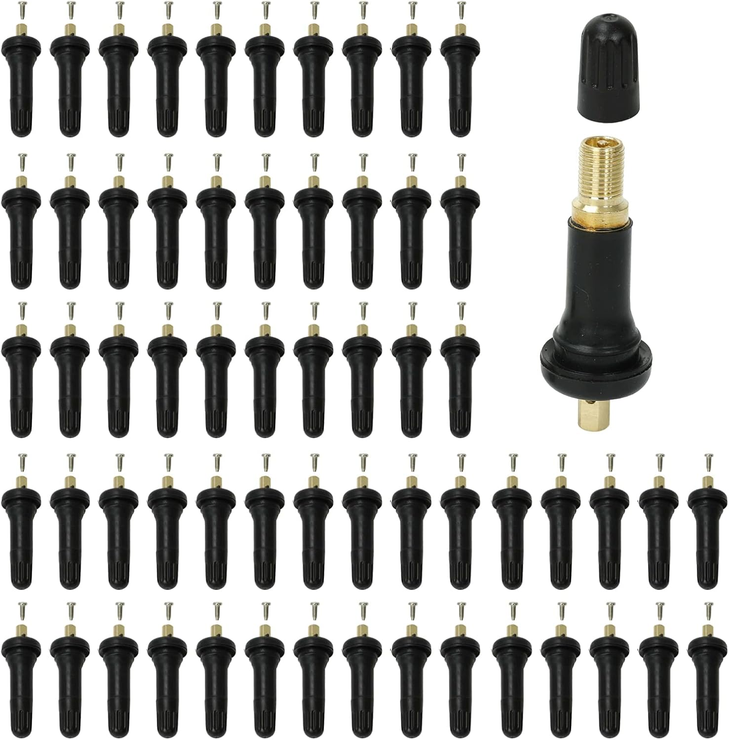 100Pcs TPMS Tire Pressure Sensor Rubber Valve Stem for GM Vehicles