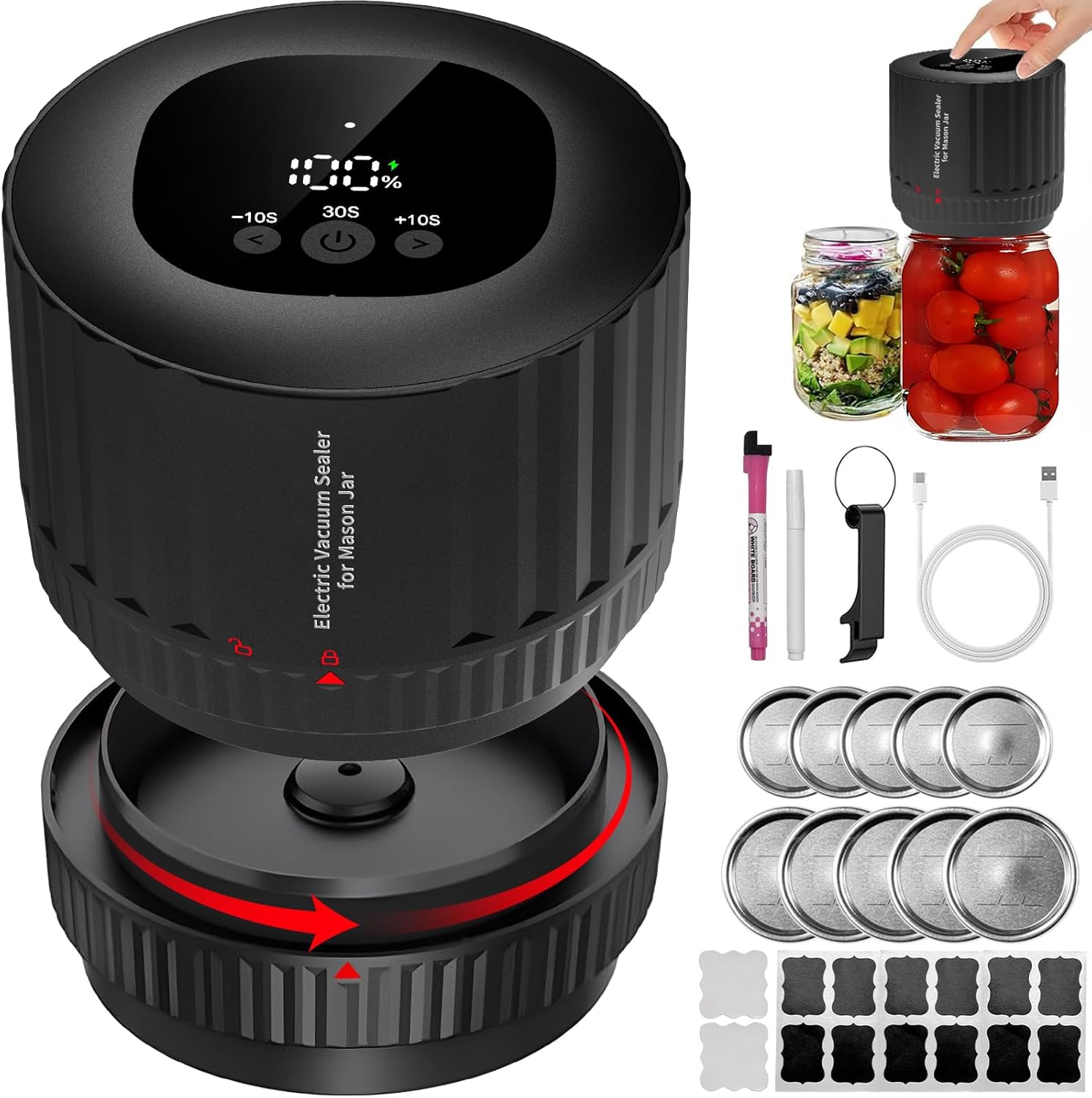 Wizcave Mason Jar Vacuum Sealer - Fresher Food Always