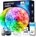 Smart WiFi LED Strip Lights 200 ft - Voice Control RGB Lighting