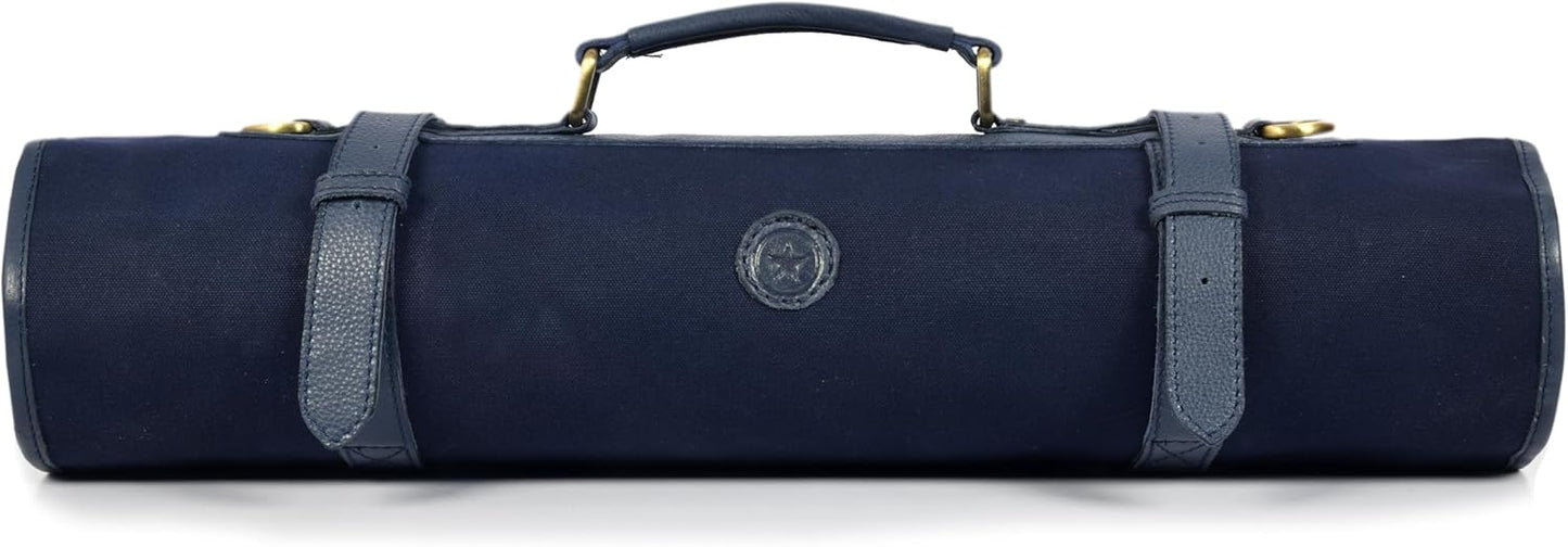 Leather Canvas Knife Roll Storage Bag for Chefs and Cooks