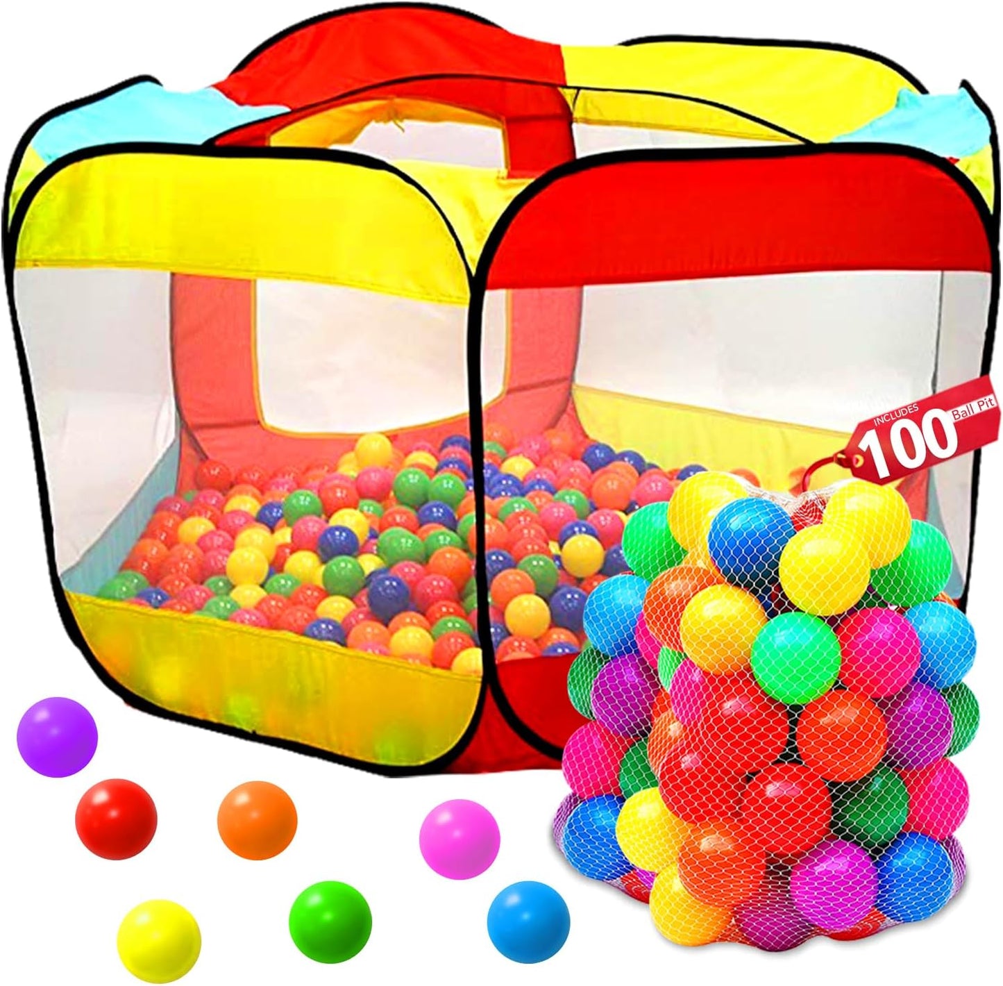 Kids Ball Pit Pop Up Large Tent for Toddlers - Fun Playtime
