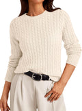 LILLUSORY Cable Knit Classic Pullover Sweater - Lightweight Fall