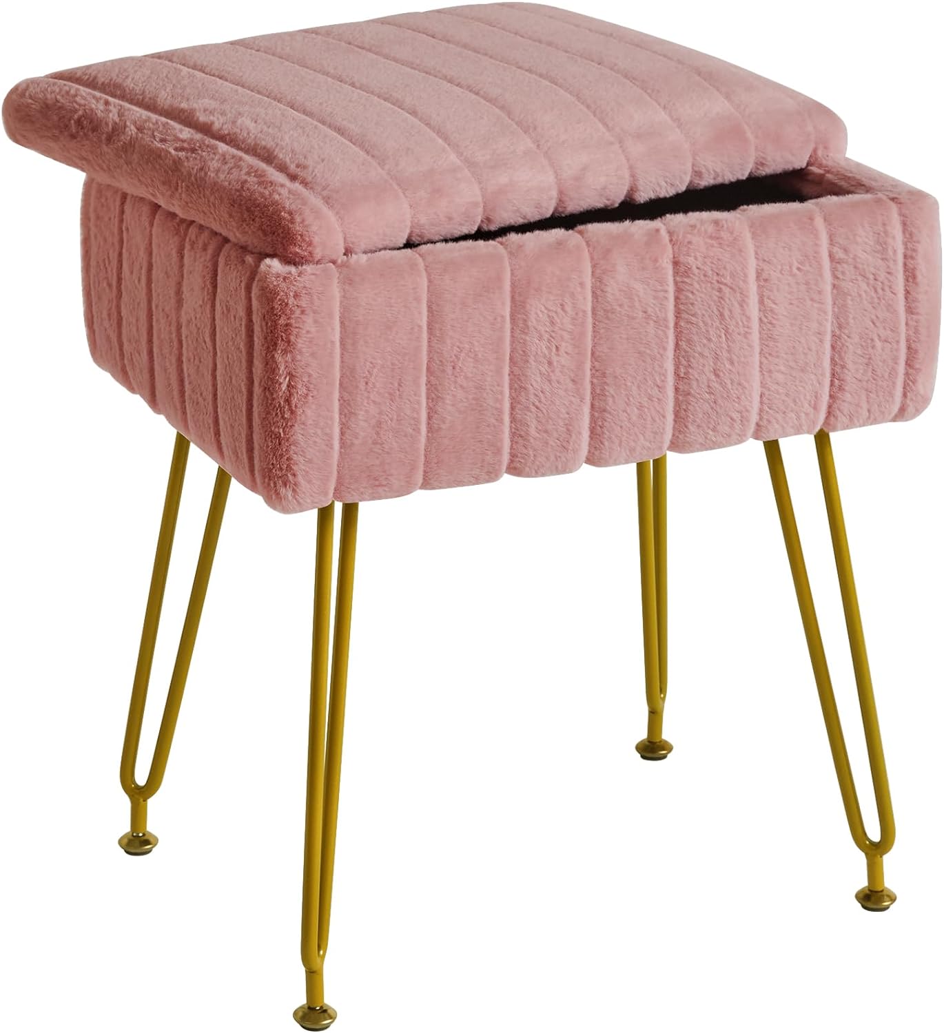 IBUYKE Stool Chair with Storage Space for Makeup Room and More