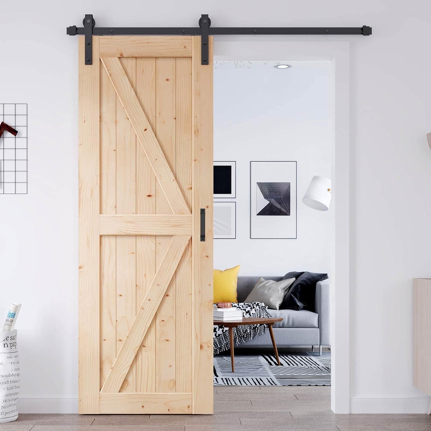 EaseLife 32in x 84in Sliding Barn Door with Hardware Kit