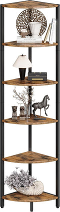 6 Tier Corner Shelf 63.1 in Tall Ladder Stand - Space Saving Storage
