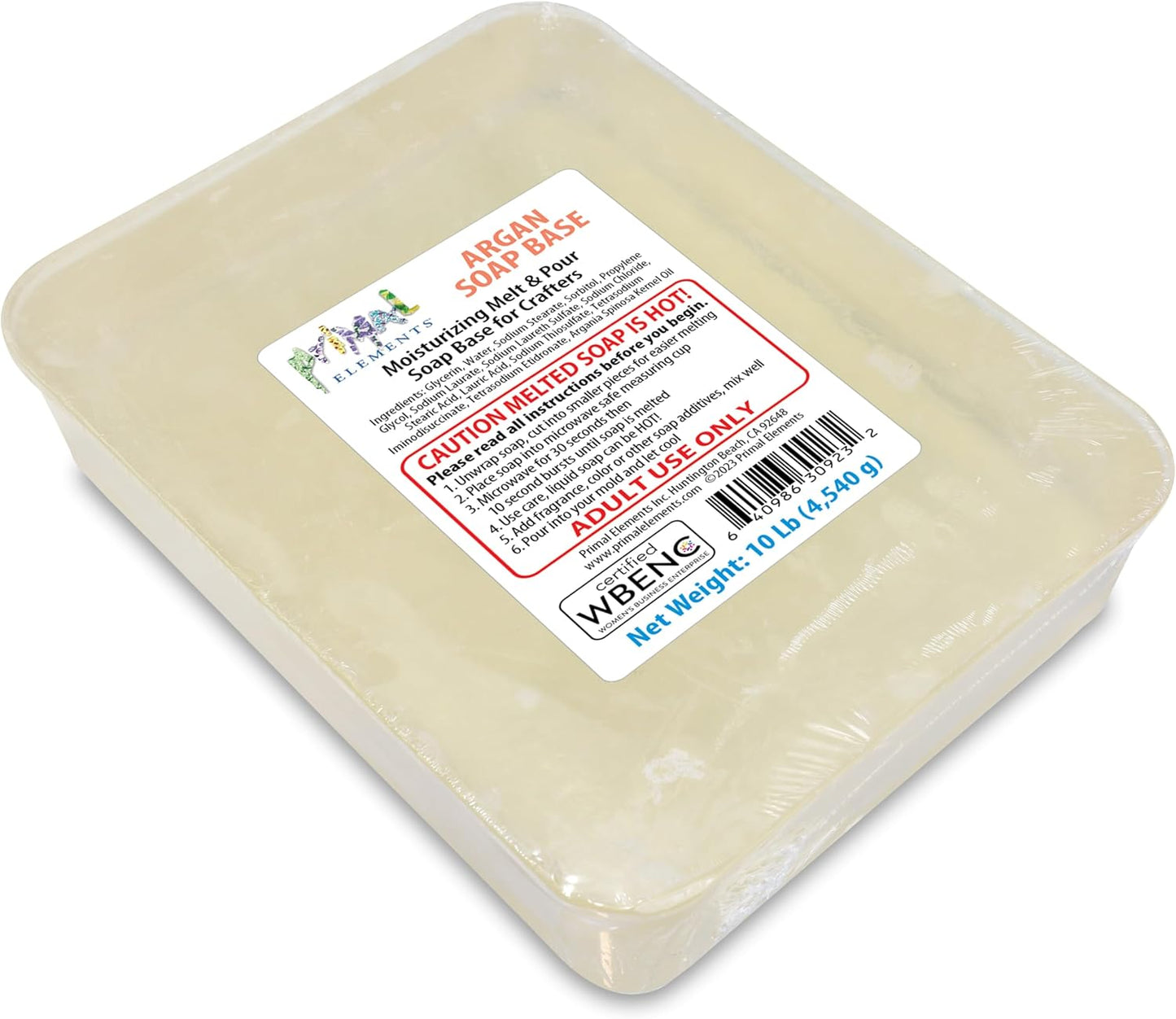 Primal Elements Argan Oil Soap Base for Crafting and Soap Making