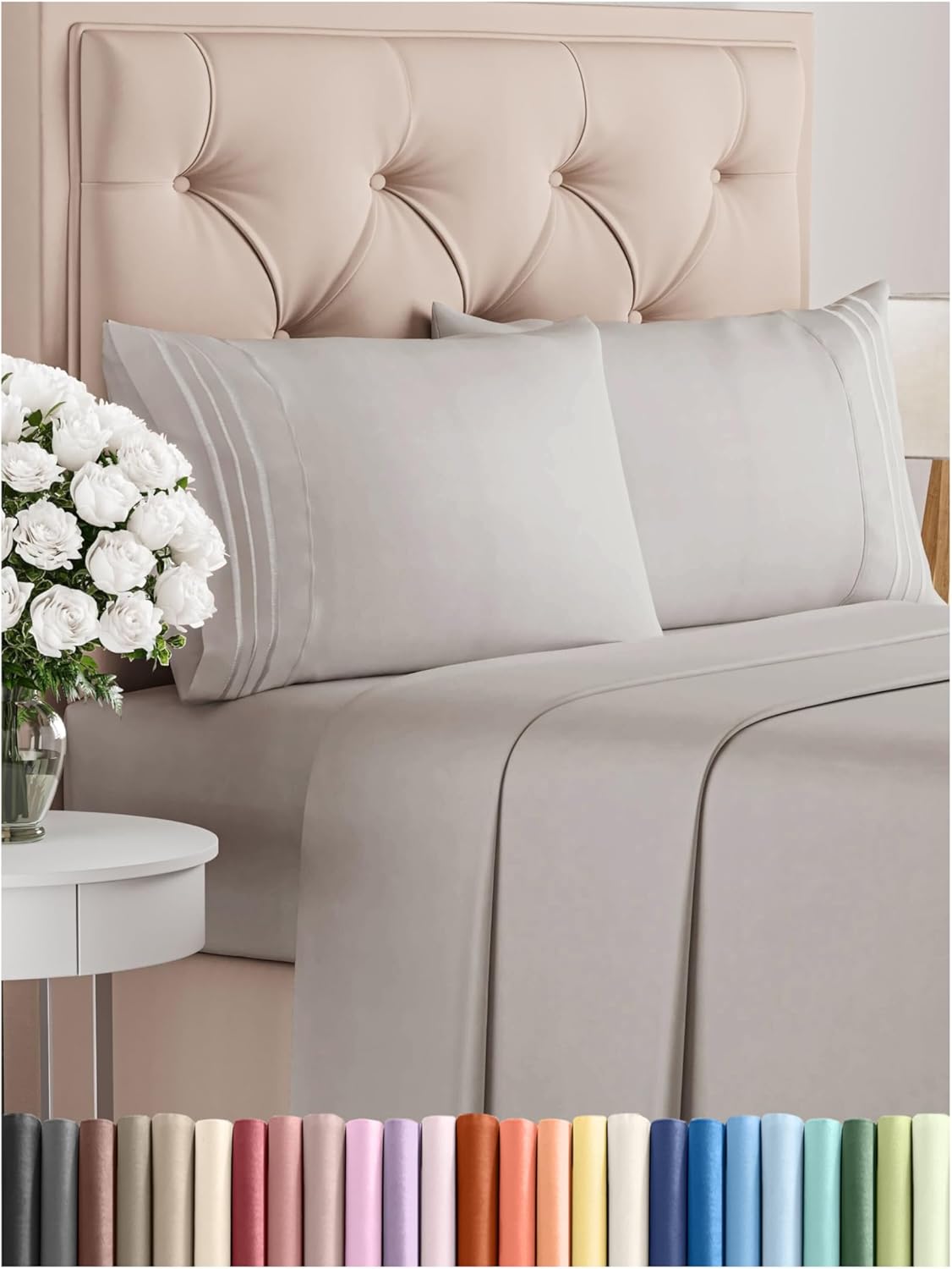 Queen Size 4 Piece Sheet Set - Soft, Breathable, and Cooling