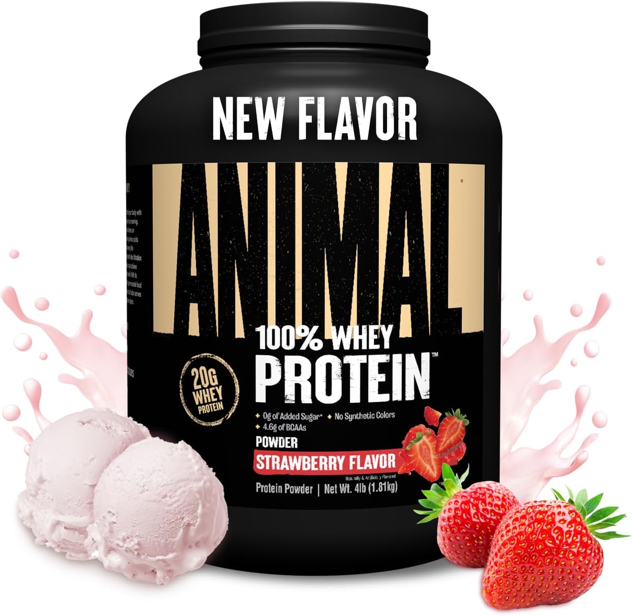 Animal 100% Whey Protein Powder in Strawberry Flavor for Recovery