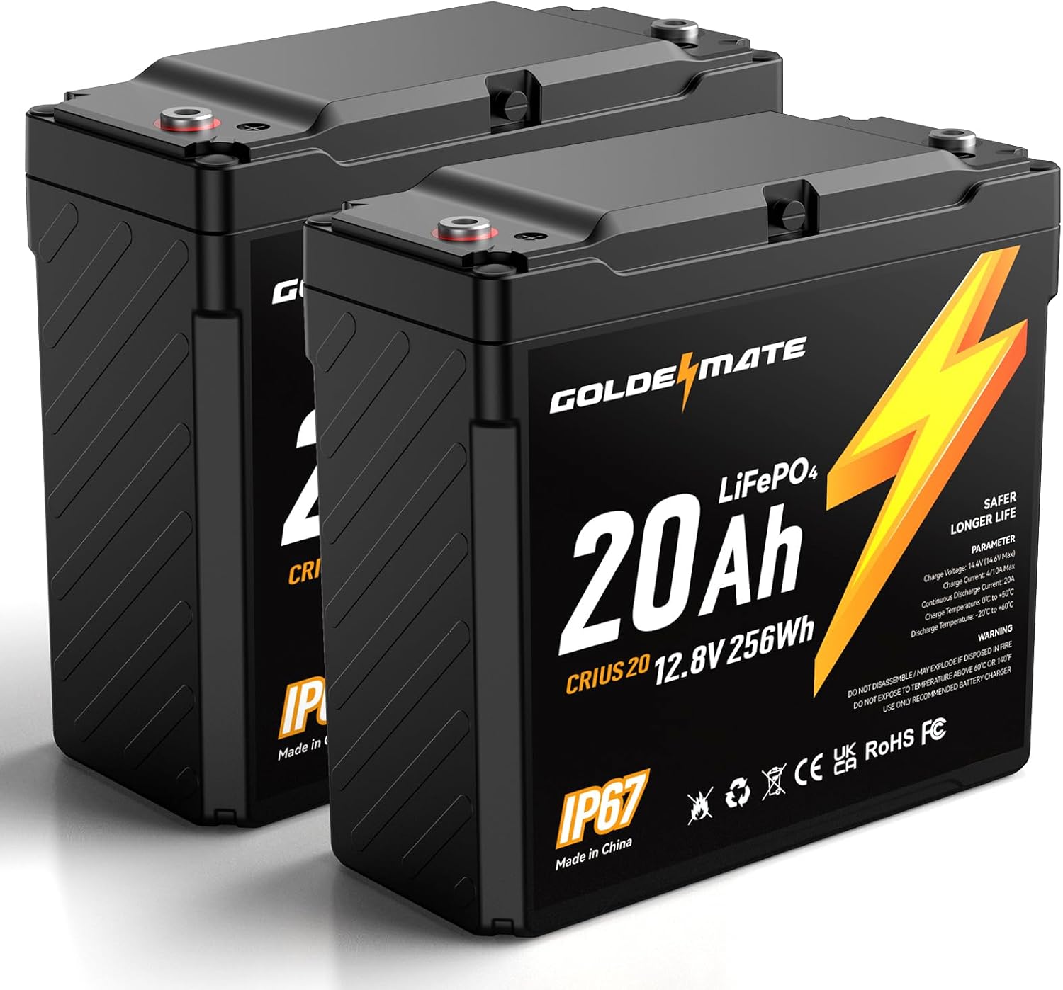 12V 20Ah LiFePO4 Battery - Waterproof, Long Cycle Life, Reliable Power