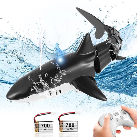 Remote Control Shark Toy: Light & Spray Fun!