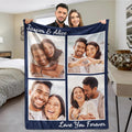 60x80 in Custom Photo Blanket for Couples - Personalized Flannel Throw