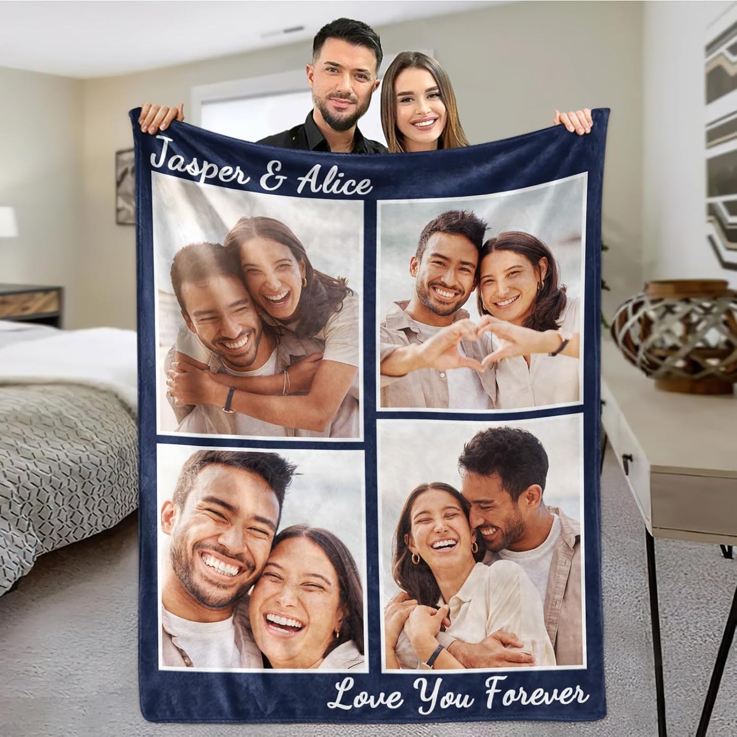 Custom Blankets with Photos for Couples - Unique Personalized Gifts