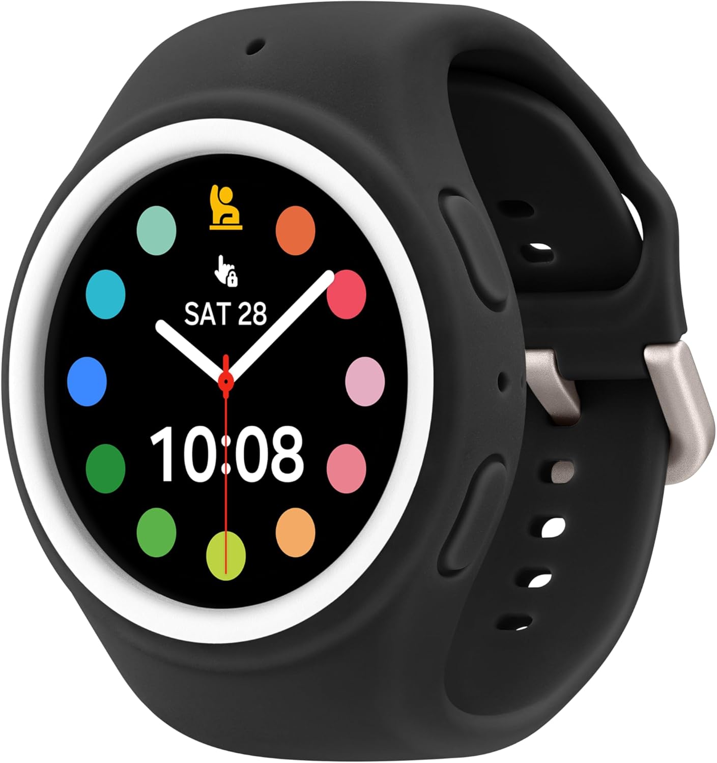 Kid-Friendly Black Silicone Band for Samsung Smartwatch