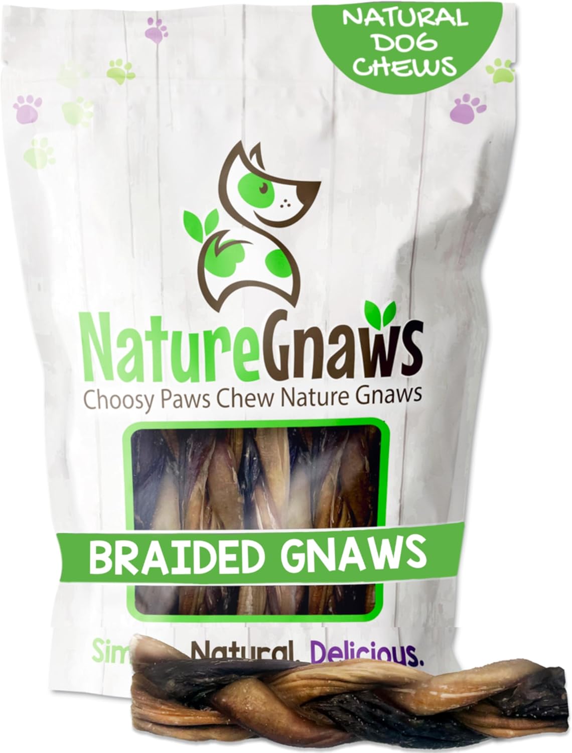 Nature Gnaws Braided Gnaws for Dogs - Long Lasting Chews