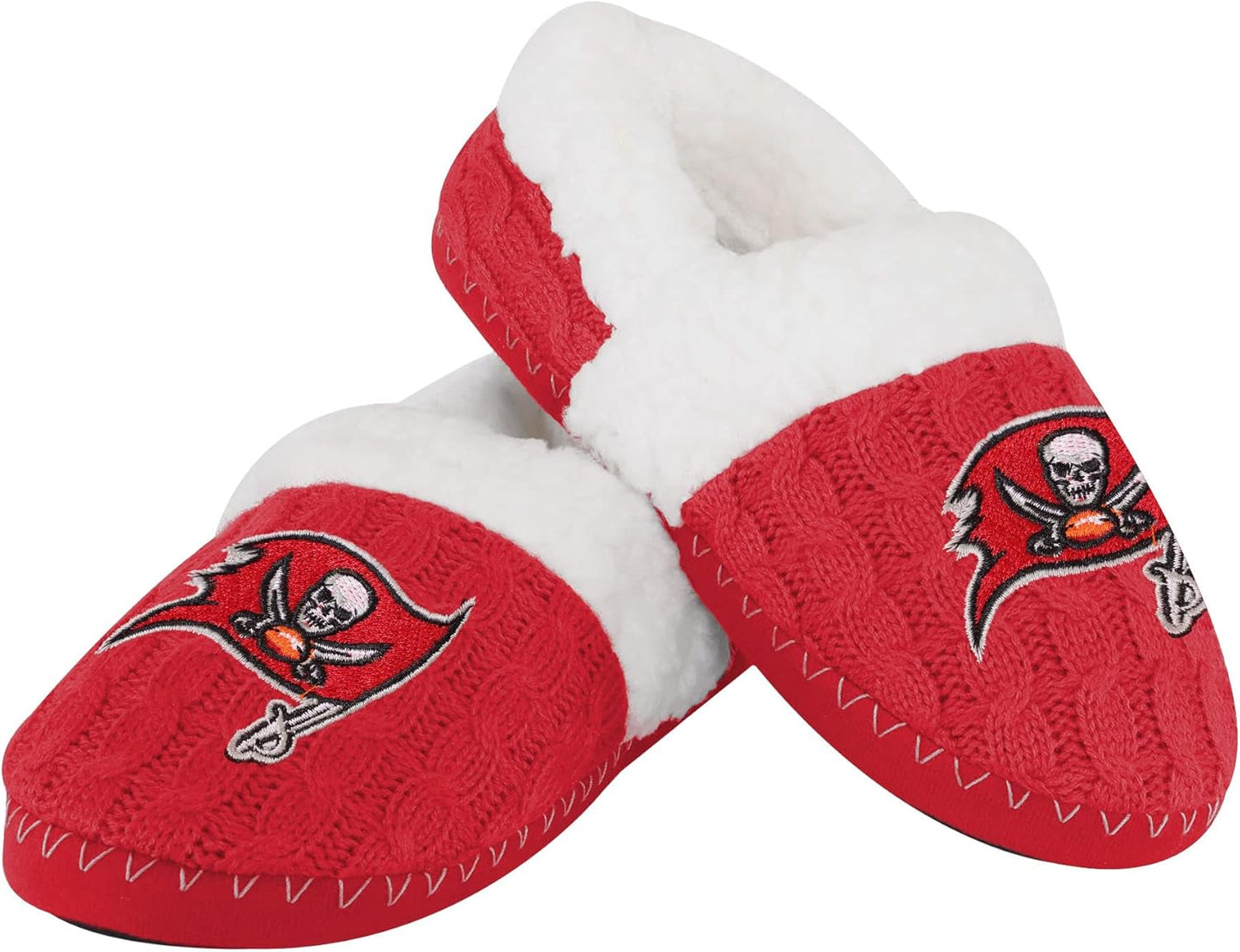 FOCO Women's NFL Team Color Moccasin Slippers for Comfort