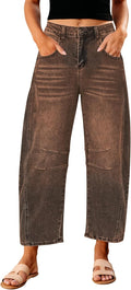 GRAPENT Women's High Waisted Barrel Jeans for Trendy Style