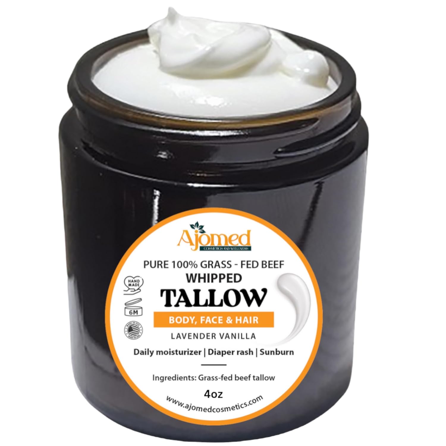 Pure Whipped Tallow Cream for Face and Body - Sandalwood Vanilla
