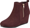 Women's ankle boots with low wedges in suede for chic comfort