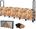 8FT Firewood Rack Outdoor with Cover and Carrier - Heavy Duty Wood
