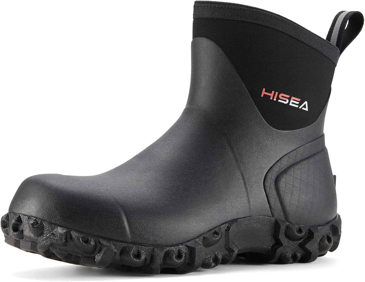 HISEA Men's Waterproof Ankle Rain Boots for Outdoor Activities