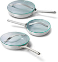 Caraway Ceramic Nonstick Fry Pan Set with Glass Lids - Versatile