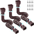 3 Pack Brown Flexible Gutter Downspout Extensions 21in-67in