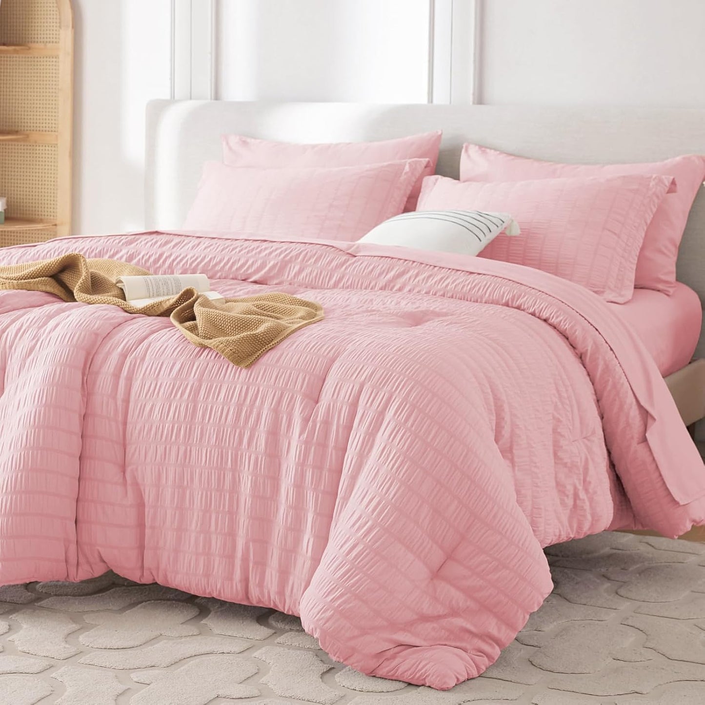 MUXHOMO 7 Pieces Full Comforter Set for Luxurious Bedding