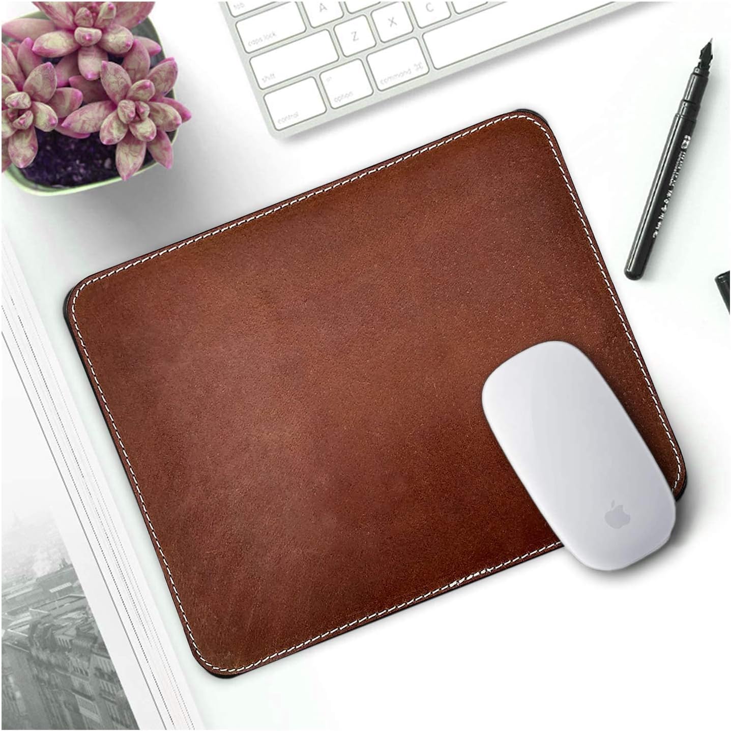 Handmade Leather Mouse Pad for Executive Desk