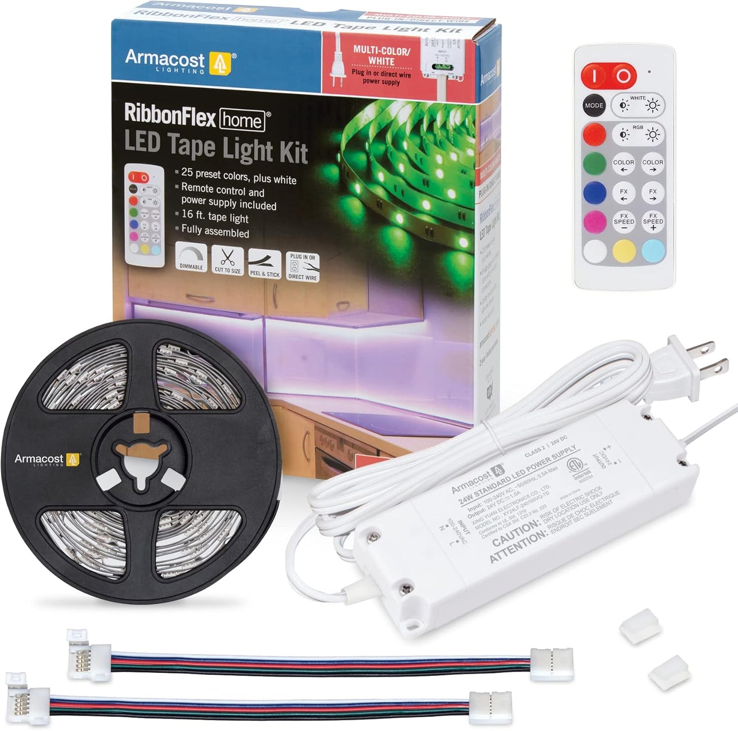 Armacost Lighting RibbonFlex Home 24V RGB+W LED Strip Light Kit