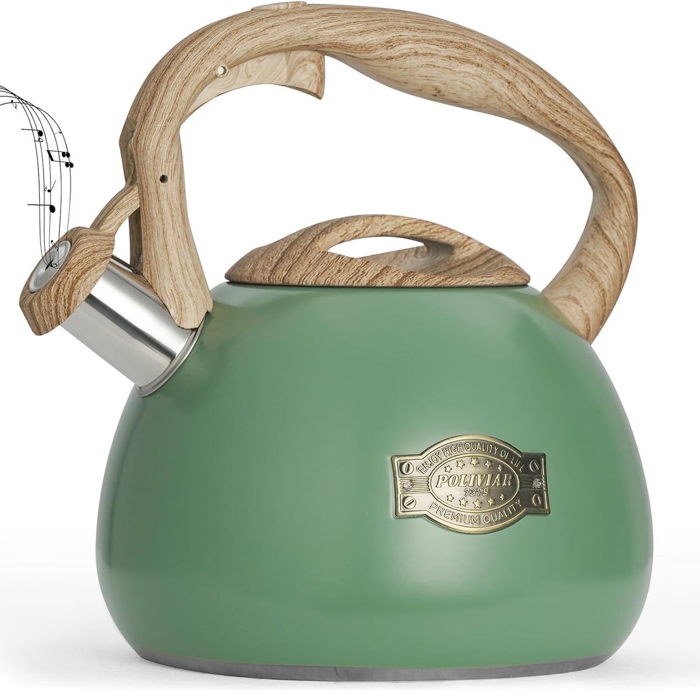 POLIVIAR 2.7 Quart Stovetop Tea Kettle with Whistle Feature