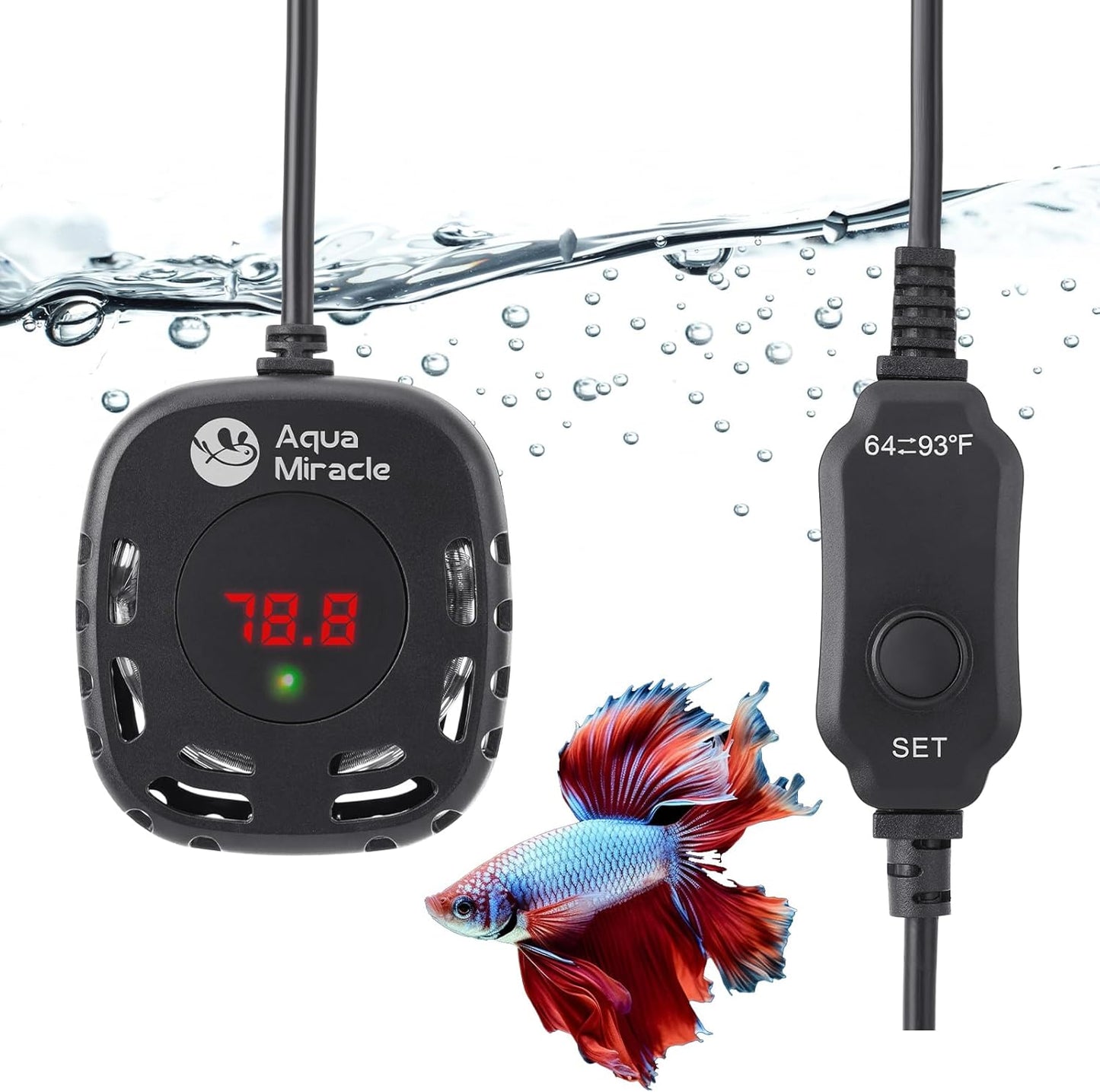 AquaMiracle Mini Aquarium Heater: Precise 25W for Small Tanks