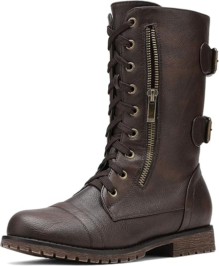 DREAM PAIRS Women's Ankle Bootie Winter Lace Up Combat Boots