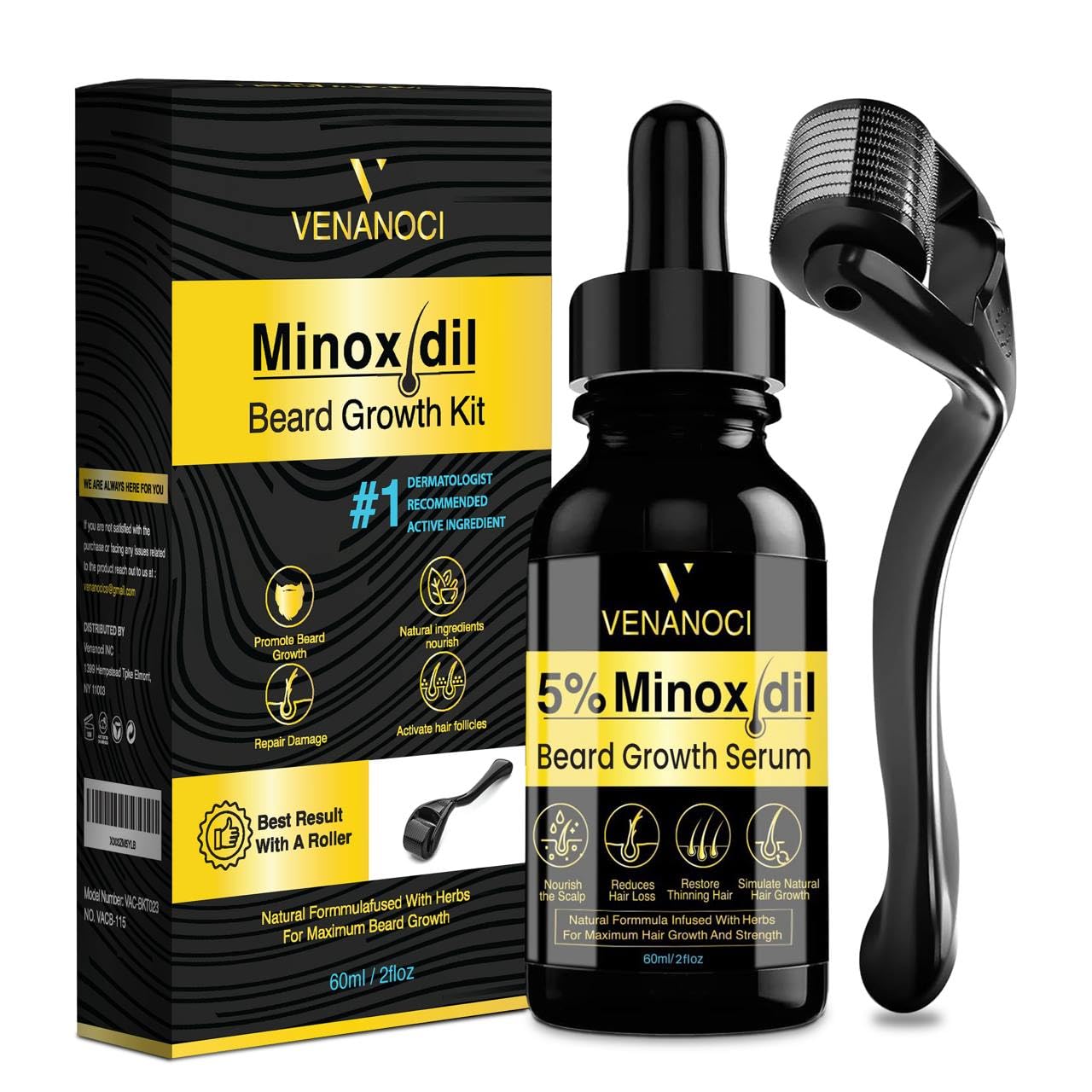 5% Minoxidil Beard Growth Kit for Thicker, Fuller Hair