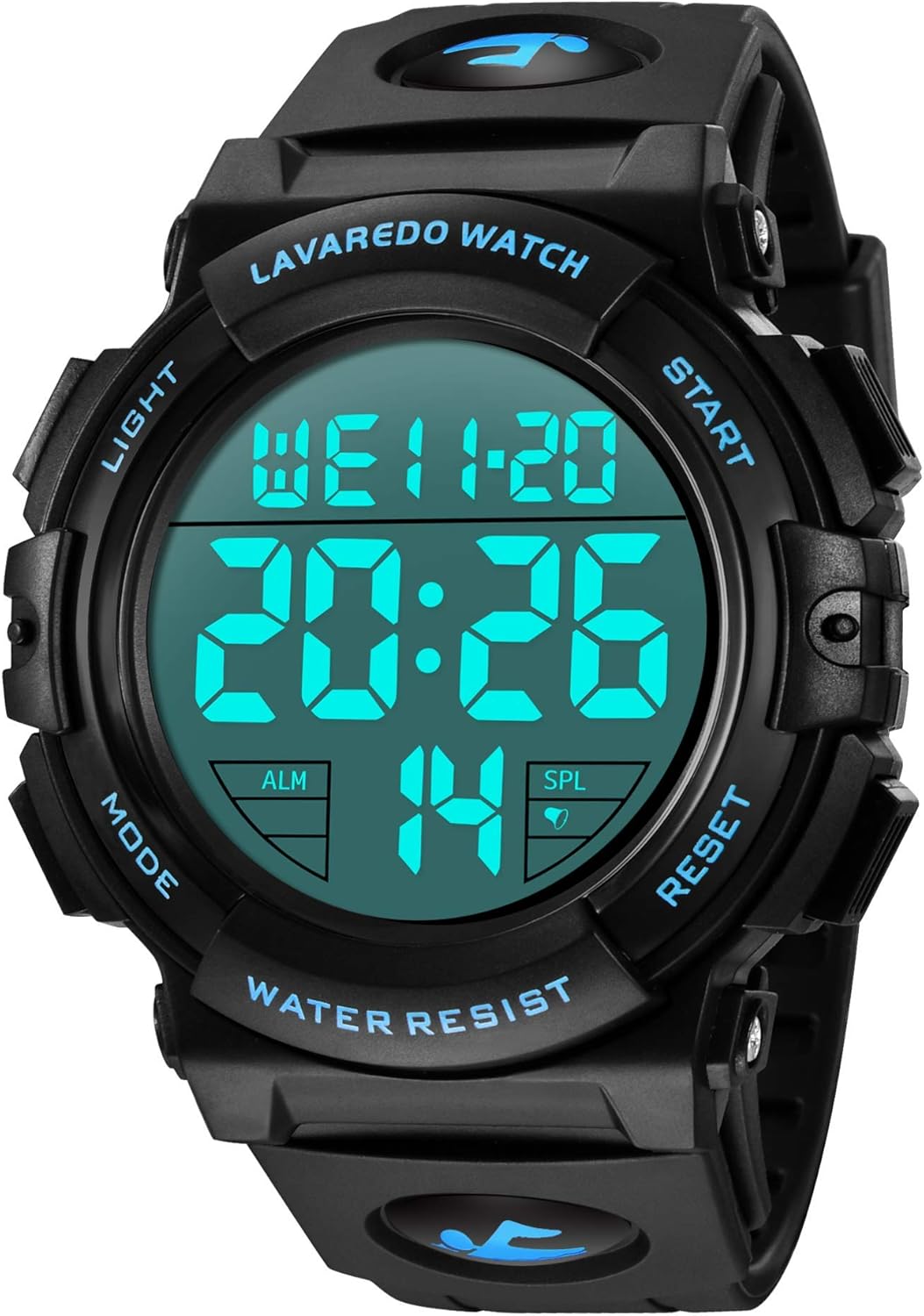 L LAVAREDO Sports Watch Waterproof LED Chrono