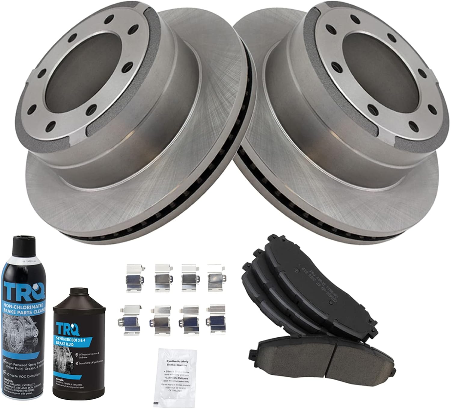 TRQ Rear Brake Pad & Rotor Kit for 2013-2019 Ford Super Duty