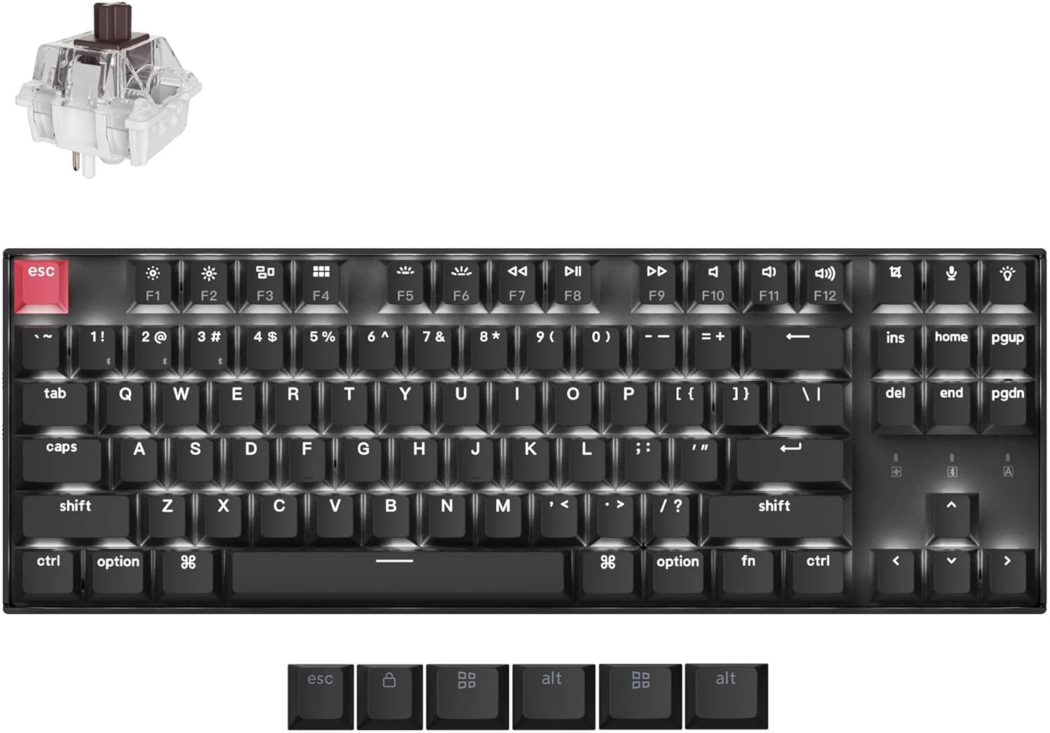 Keychron K8 V2 TKL Wireless Mech Keyboard, Customizable Backlit, Super Brown Switch