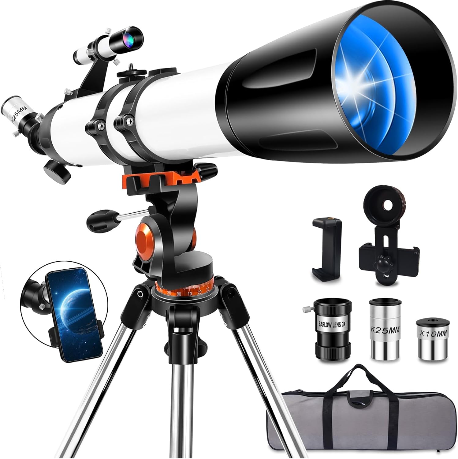 High Powered 90mm Aperture Telescope for Astronomy Beginners
