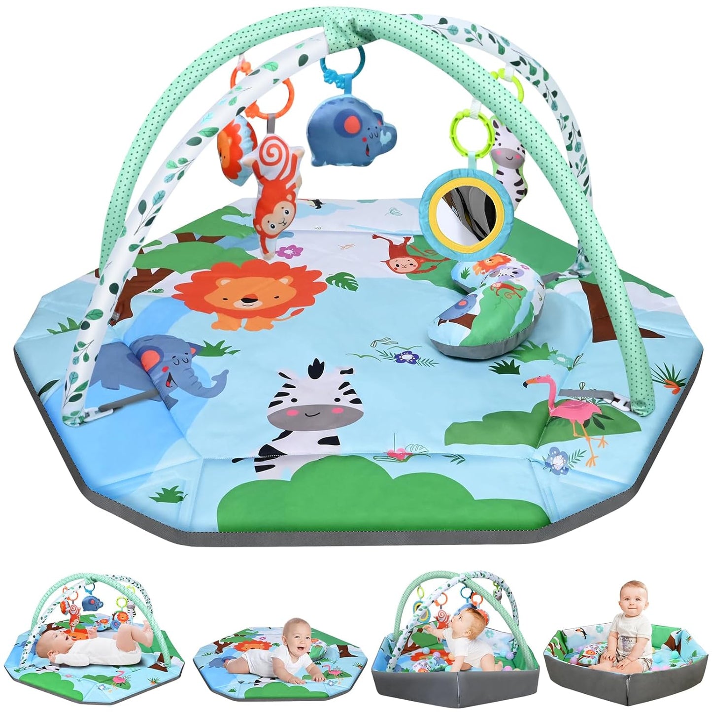Washable 26-in-1 Baby Play Mat - Full Developmental Fun!