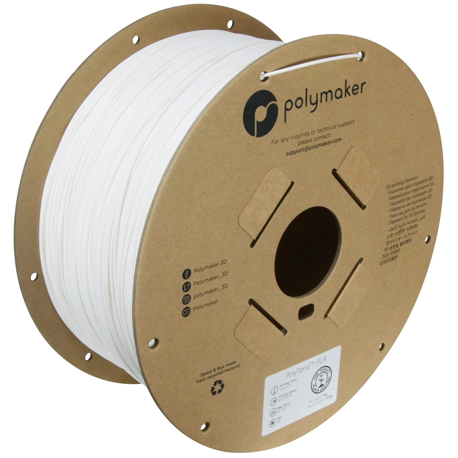 Polymaker Matte PLA Filament for Stunning 3D Prints in Cotton White