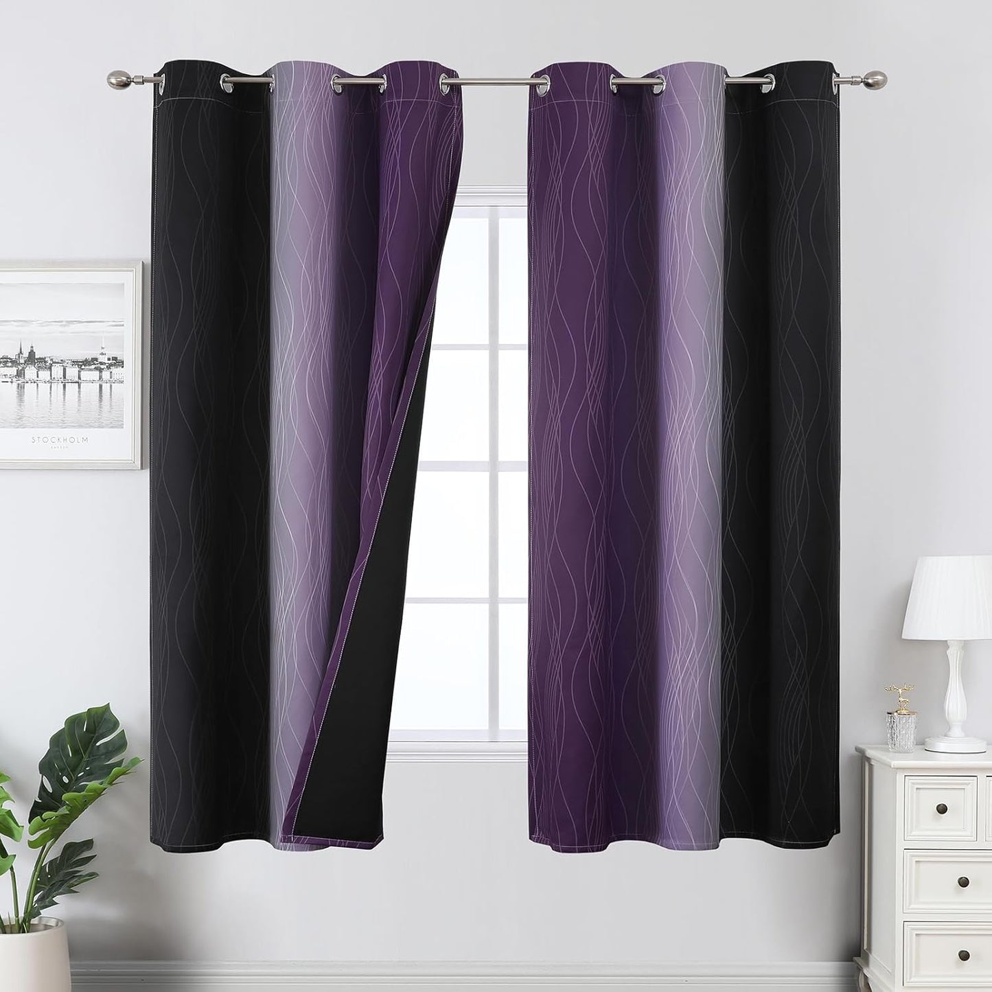 Ombre Blackout Curtains for Bedroom and Living Room by Estelar