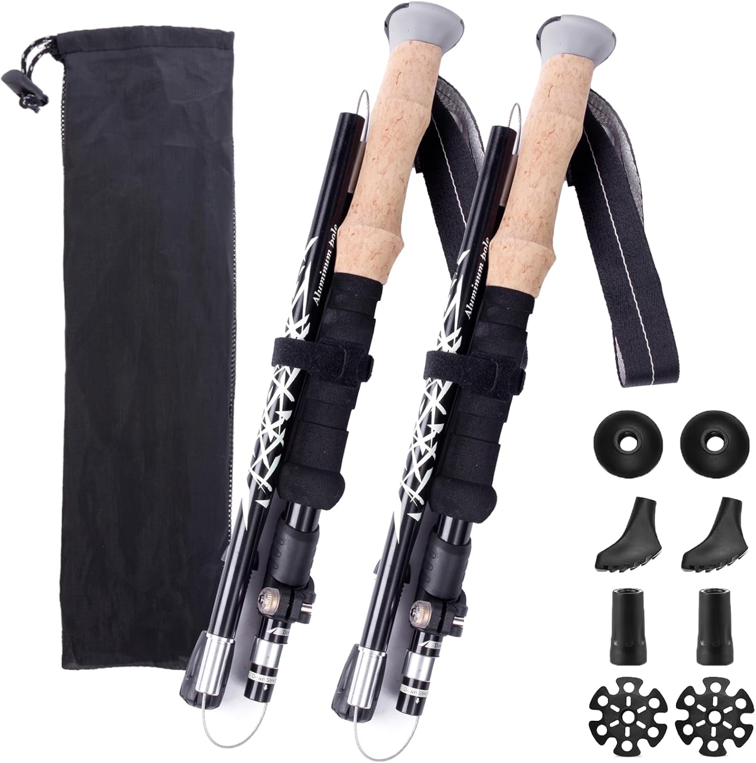 Colefunmit Cork Grip Trekking Poles 2 Pack