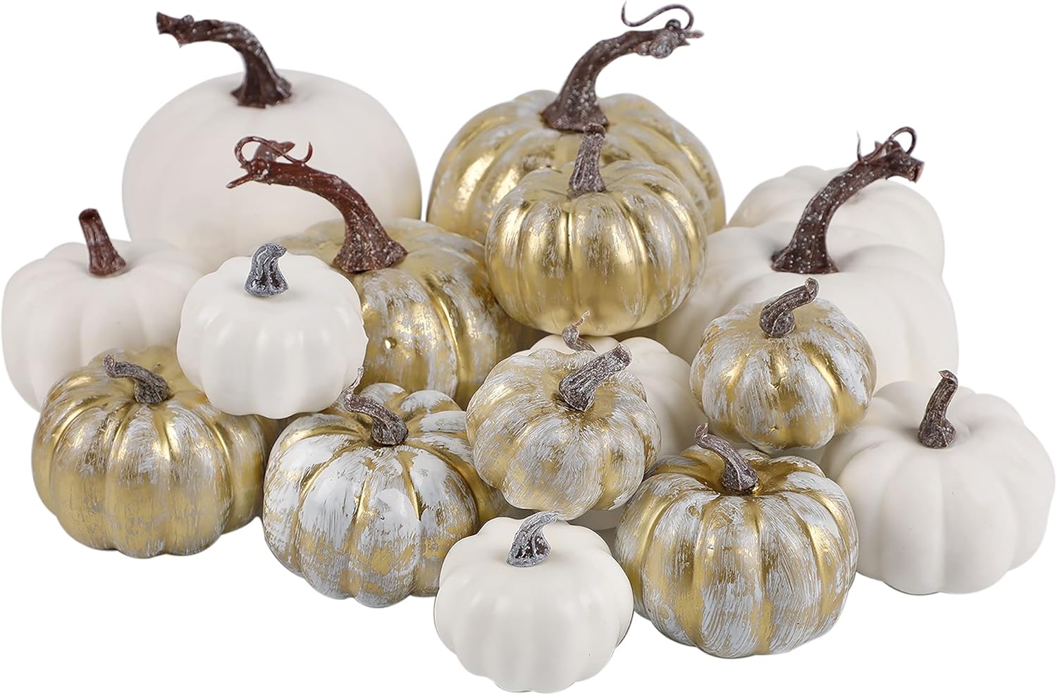 Artificial Foam Pumpkins for Fall Decor - 16 Pcs Set