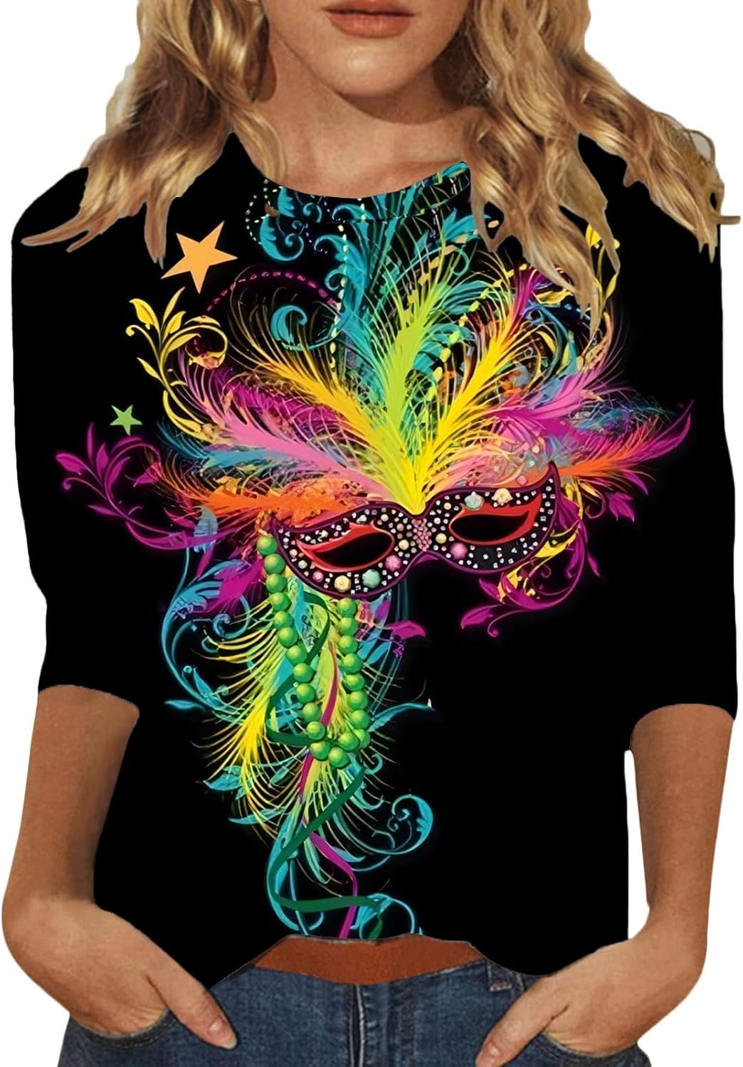 Mardi Gras Women's Plus Size Party Top - Festive Carnival Style!