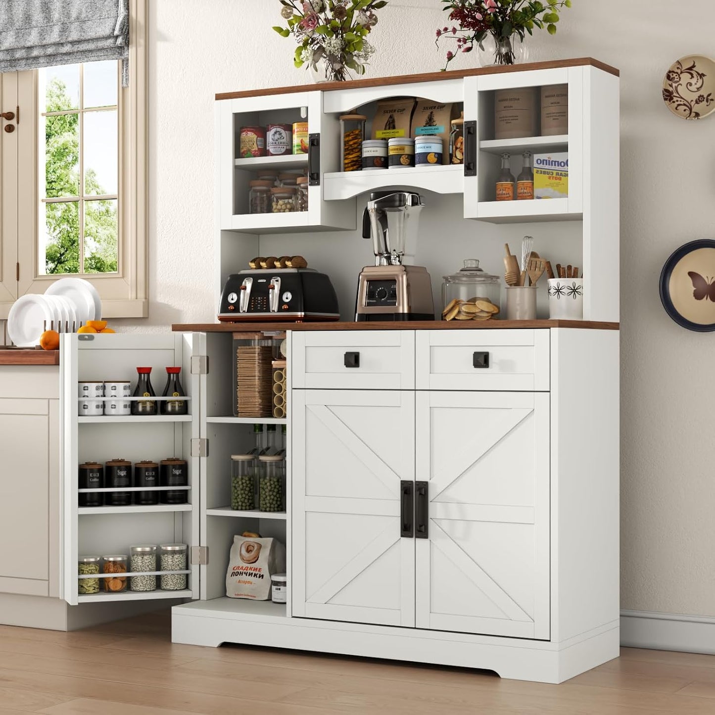 Farmhouse Pantry Cabinet - Stylish Storage Solution