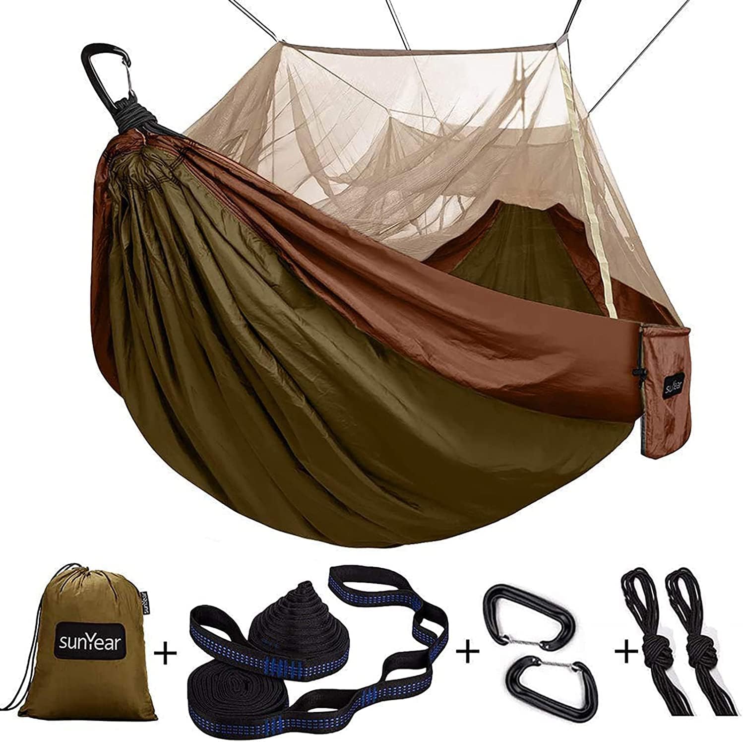 Sunyear Camping Hammock - Portable Double Hammock with Net